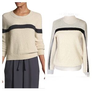 Townsen Mohair Wool Gray Ivory Color Block Sweatshirt Sweater size small